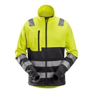 Snickers Workwear High-Vis 8035 Varseljacka hellång dragkedja klass 2 Gul/Svart Herr – Front